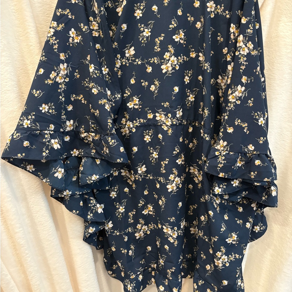 Floral Blue Women's cardigan XXL - Picture 3 of 4